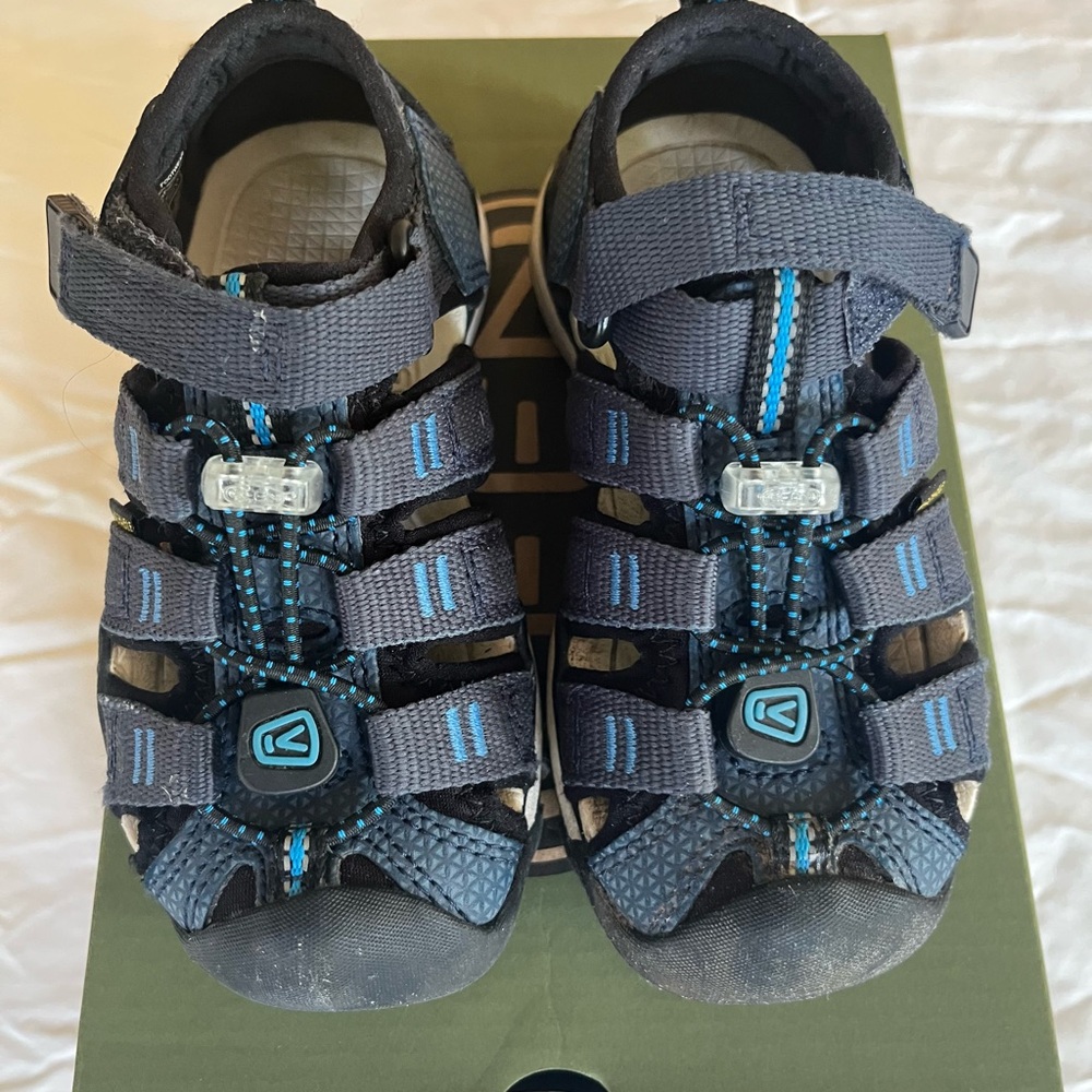 Kids Keen Black and Blue Sandals